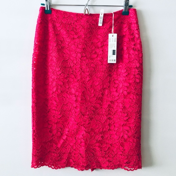 🆕 NWT 💝 Esprit Lace pencil skirt in bright pink - Picture 2 of 6
